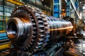 Massive gear structure in industrial setting. Neural network AI generated Royalty Free Stock Photo