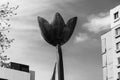 Large metallic tulip, symbol of Pitesti town