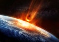 Large Meteor And Earth Royalty Free Stock Photo