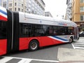 Large Metrobus Making a Turn in Washington DC