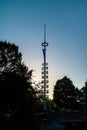 Large midsummer pole in twilight sky