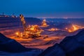 Nighttime Mining Operation Royalty Free Stock Photo