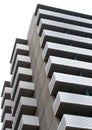 Large modern apartment block with external balconies Royalty Free Stock Photo