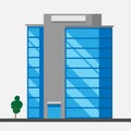 A large modern commercial office building . Vector illustration. Royalty Free Stock Photo