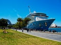 Large Modern Cruise Ship, Circular Quay, Sydney Harbour, Australia Royalty Free Stock Photo