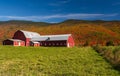 Large Modern Farm Barn With Fall Colors Near Stowe In Vermont
