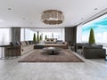 Large modern living room open space in a modern style