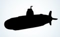 Large modern submarine. Vector drawing