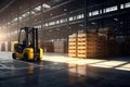 Large modern warehouse with forklift Royalty Free Stock Photo