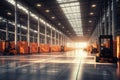 Large modern warehouse with forklift Royalty Free Stock Photo