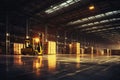 Large modern warehouse with forklift Royalty Free Stock Photo