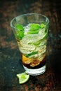 Large mojito rum cocktail