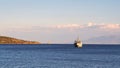 Large Motor Cruiser Moored in Bay