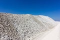 A large mound of crushed stone limestone