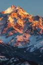 Majestic Snow-Covered Mountain at Sunset