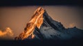 A large mountain with a very tall peak. AI generative image. Royalty Free Stock Photo