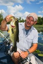 Large Mouth Bass Man Fishing Topwater Lure Royalty Free Stock Photo