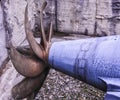 Large multi-blade propeller of a nuclear submarine Royalty Free Stock Photo