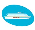 A large multi-storey cruise passenger liner on a white background.