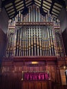 Giant church organ in abbey Royalty Free Stock Photo