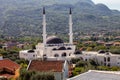 Large Muslim mosque with two minarets in Bar, Montenegro Royalty Free Stock Photo