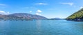 large mussel culture lake at Ksamil in Albania.