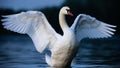 Large Mute Swan with Wings Spread Royalty Free Stock Photo