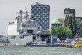 Large navy vessel at World Port Days in Rotterdam