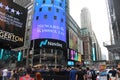 NASDAQ AND SEWARD & KISSEL LLP AT TIME SQUARE IN NEW YORK CITY USA Royalty Free Stock Photo