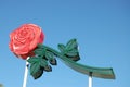 Neon Rose Sign in Portland, Oregon Royalty Free Stock Photo