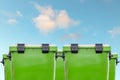 Large new green waste containers Royalty Free Stock Photo