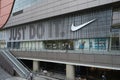 large NIKE flagship retail store and slogan Just Do it