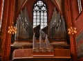 A large nineteenth century Pipe Organ located in an old Methodist church, Royalty Free Stock Photo