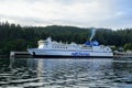 The large Northern Adventure BC ferry that crosses hecate strait between Haida Gwaii and Prince Rupert, docked outside Skidegate,