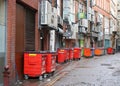 General waste bins in back street in Manchester