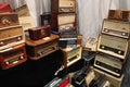 Large number of different old radios Royalty Free Stock Photo