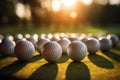 A large number of golf balls close-up. Royalty Free Stock Photo
