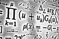 Large number of mathematical formulas on white background HDR Royalty Free Stock Photo