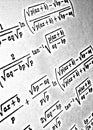 Large number of mathematical formulas on white background HDR Royalty Free Stock Photo