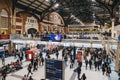 Large number of people during rush hour inside  Liverpool Street station, London, UK Royalty Free Stock Photo