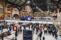 Large number of people during rush hour inside  Liverpool Street station, London, UK Royalty Free Stock Photo