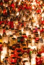 Sea of candles on All Saints Day in Poland Royalty Free Stock Photo