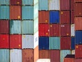 Shipping Containers stacked in Los Angeles Royalty Free Stock Photo