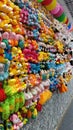 A large number of small soft toys