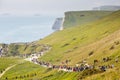 Large number of tourists heading towards Durdle Door