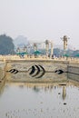 A large number of tourists on Jinshui bridge Royalty Free Stock Photo