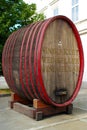 Large Oak Barrel as Wine Cellar Sign