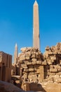 Large obelisk in Karnak temple in Luxor, Egypt Royalty Free Stock Photo