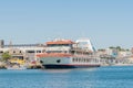 Large ocean ferry docked at Hupo seaport