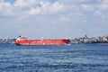 Large ocean ship in the Bosphorus.